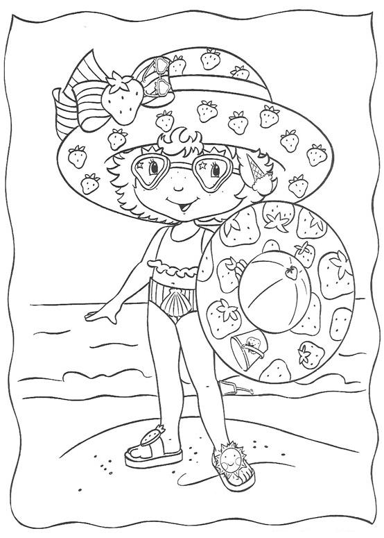 coloriage charlotte a la plage